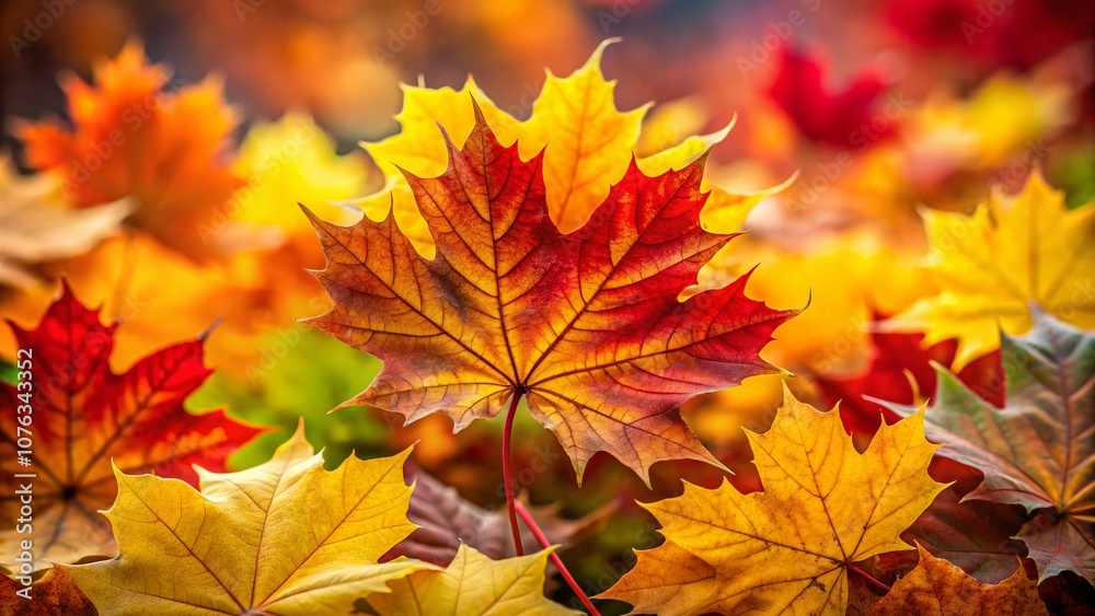 A Beautiful Set of Realistic Maple Leaves in Various Autumn Colors, Showcasing the Vibrant Yellow, Orange, and Red Hues of Nature's Fall Transformation A Beautiful Set of Realistic Maple Leaves in Various Autumn Colors, Showcasing the Vibrant Yellow, Orange, and Red Hues of Nature's Fall Transformation
