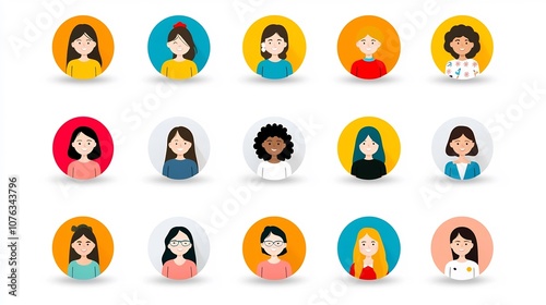 Vibrant featuring a diverse array of stylized avatar icons representing people of various ages genders and cultural backgrounds symbolizing an inclusive global community in bright modern colors