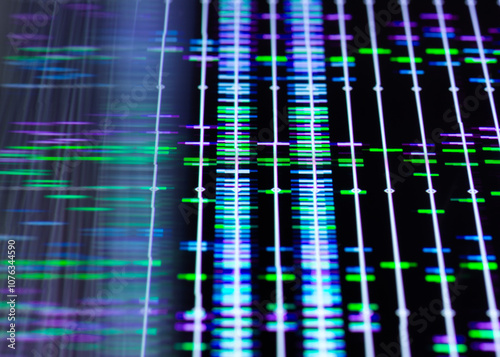 Genetic data on computer screen