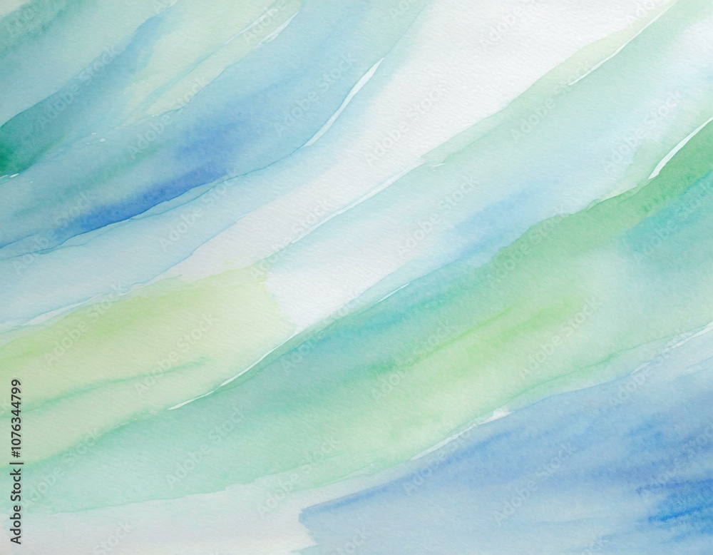 Obraz premium Refreshing abstract watercolor painting in blue and green