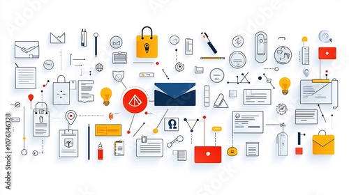 Wallpaper Mural Thin line icon set focused on creating and editing digital information including symbols for adding documents receptionist and digital a modern style Torontodigital.ca