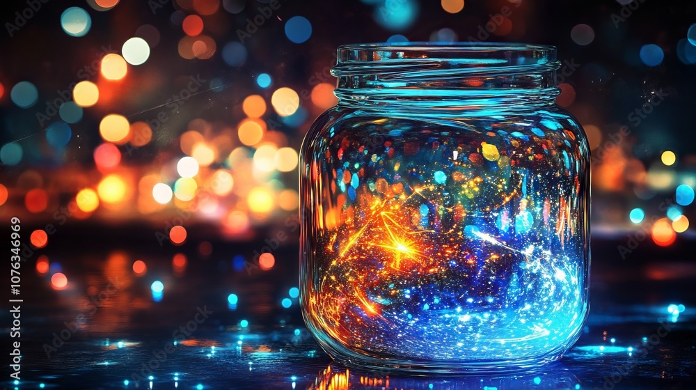The entire universe contained inside a glass. Futuristic, galaxy, universe, fantasy, and portal background concept The entire universe contained inside a glass. Futuristic, galaxy, universe, fantasy, and portal background concept