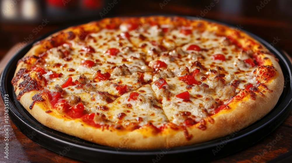 Hot pizza savory toppings. Generative AI Hot pizza savory toppings. Generative AI