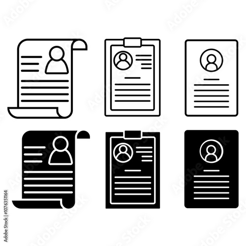 CV icon vector set. Resume illustration sign collection. user data symbol or logo.