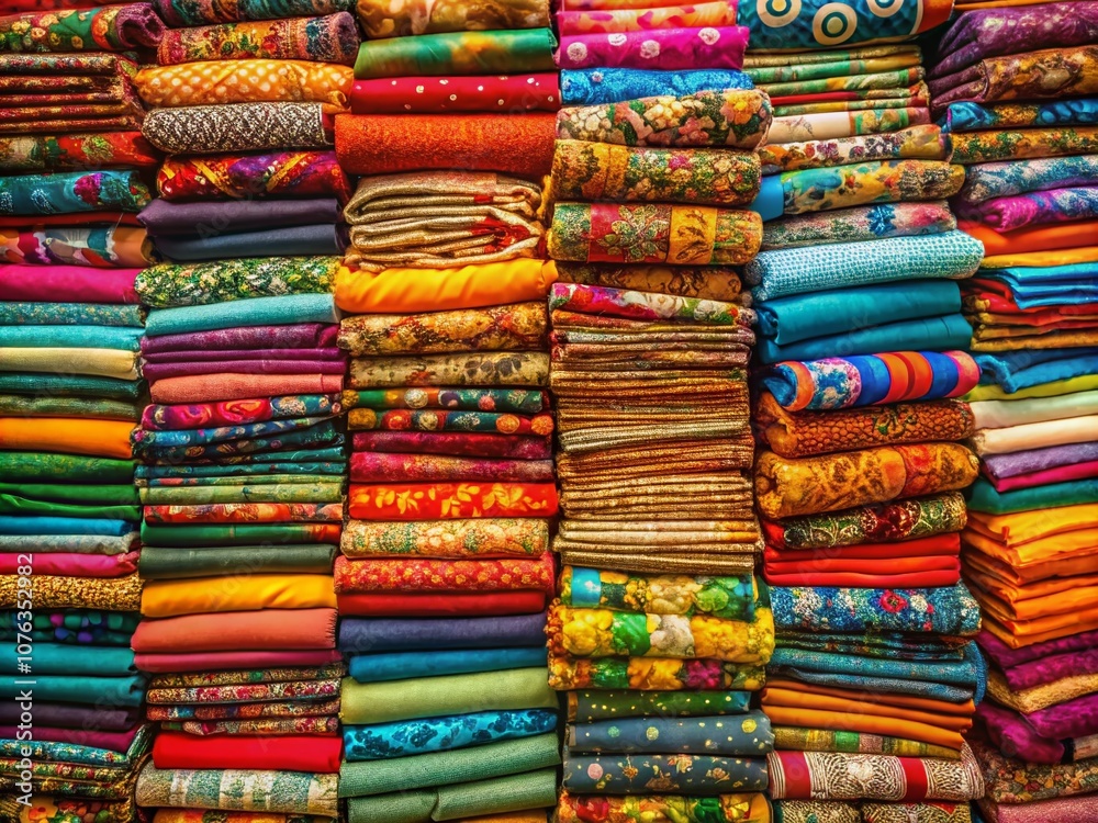 A Vibrant Collection of Colorful Fabric Scraps in a Large Stack, Showcasing Textures and Patterns for Textile Enthusiasts and Craft Lovers A Vibrant Collection of Colorful Fabric Scraps in a Large Stack, Showcasing Textures and Patterns for Textile Enthusiasts and Craft Lovers