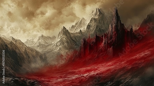 The mountains stand quietly The blood has long since flowed from them 