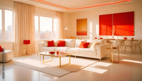 Photo interior modern design room 3d illustration