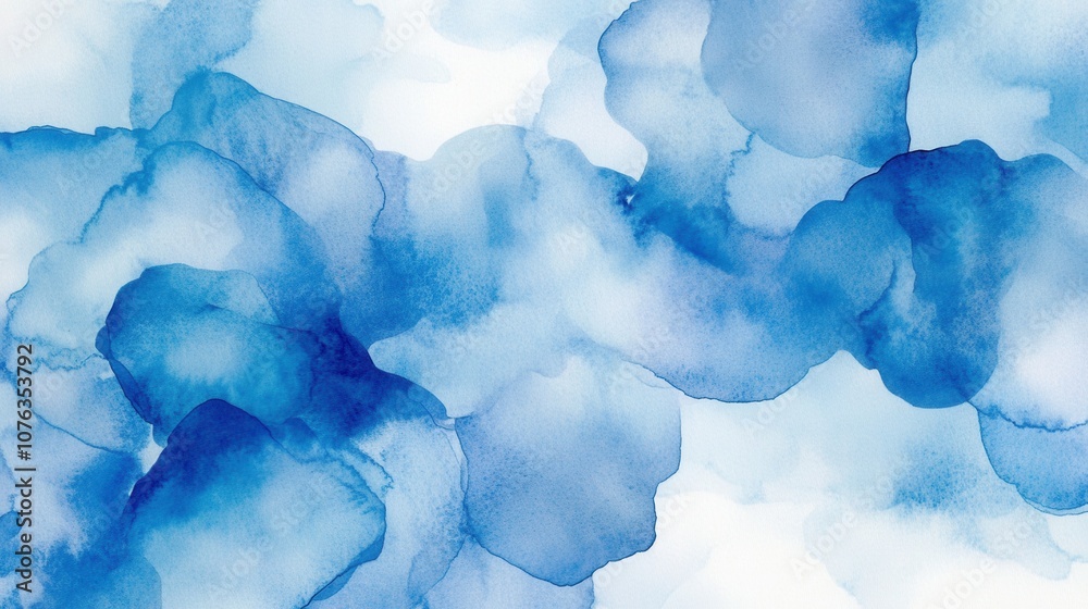 Light blue watercolor background. Generative AI Light blue watercolor background. Generative AI