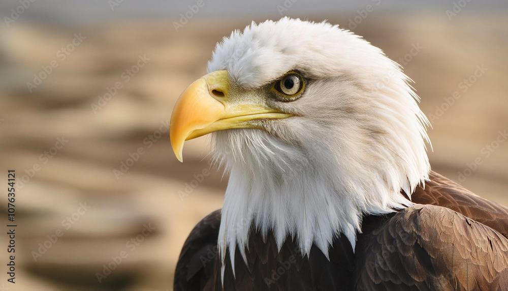 Bald eagle portrait, head and shoulders, side view Bald eagle portrait, head and shoulders, side view
