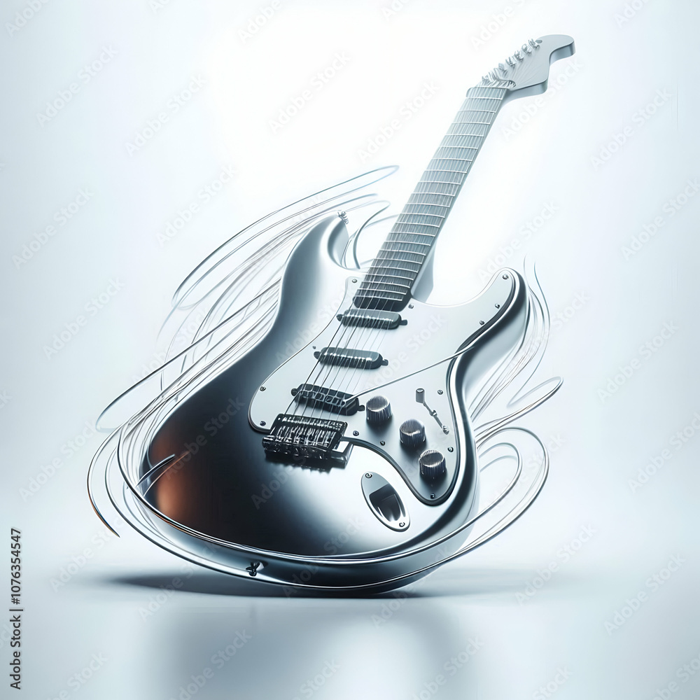 Obraz premium Electric guitar isolated generated ai.