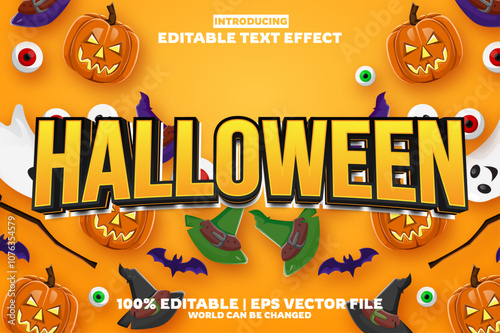 Halloween editable text effect in new modern trend style