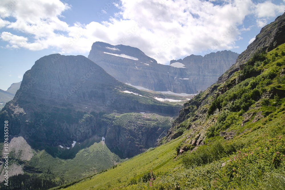 Fototapeta premium Grinnell lake on the way to Grinnell glacier at Glacier national park, Montana, USA.