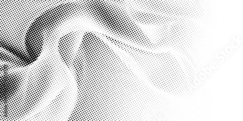 Halftone Wave Background. Comic-Style Halftone Pop Art Texture. Black and White Abstract Wallpaper with Retro Wavy Design. Vector Illustration.
