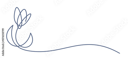 The one line symbol of a stylized flower.