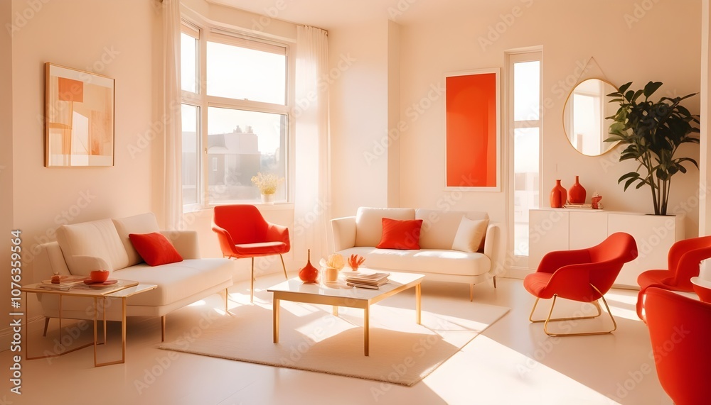 Fototapeta premium Photo interior modern design room 3d illustration