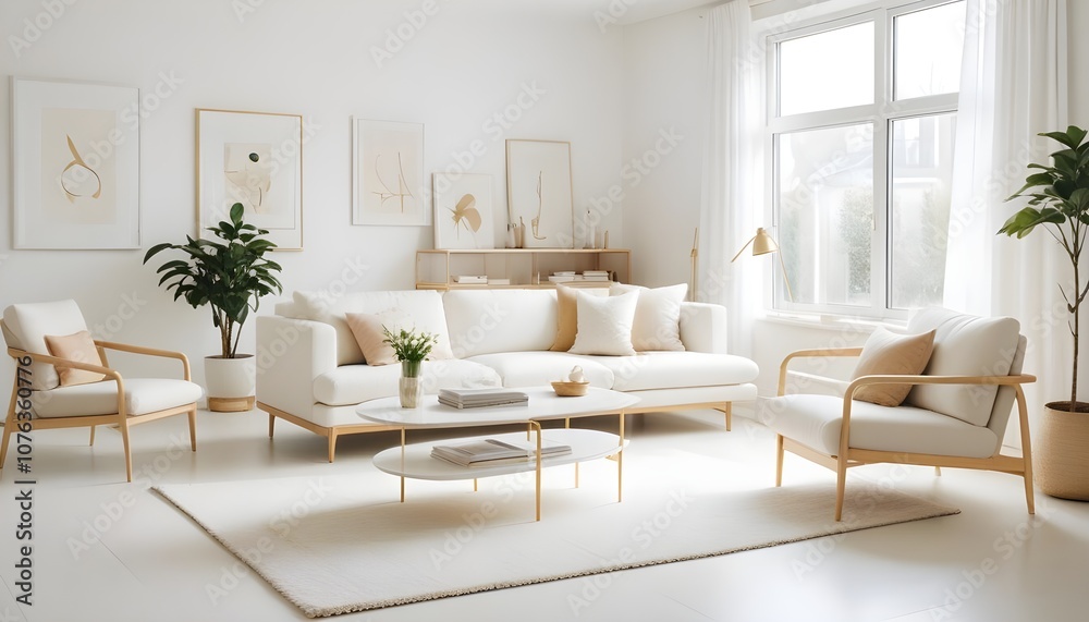 Fototapeta premium Photo interior modern design room 3d illustration