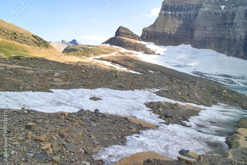 Grinnell Glacier at Glacier national park, Montana, USA photo