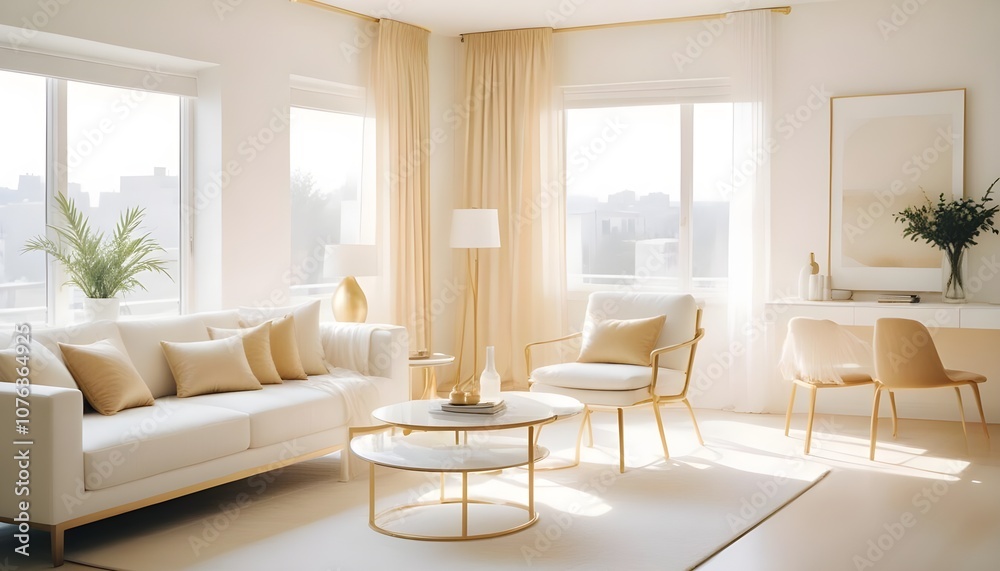 Fototapeta premium Photo interior modern design room 3d illustration