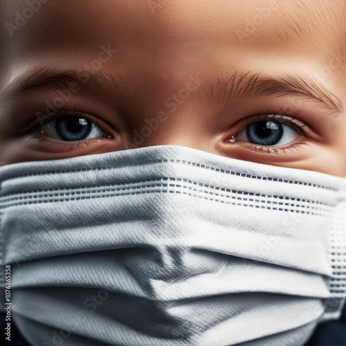 Wallpaper Mural Close-up photo of a child wearing a mask Torontodigital.ca