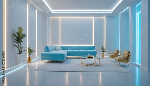 Photo interior modern design room 3d illustration