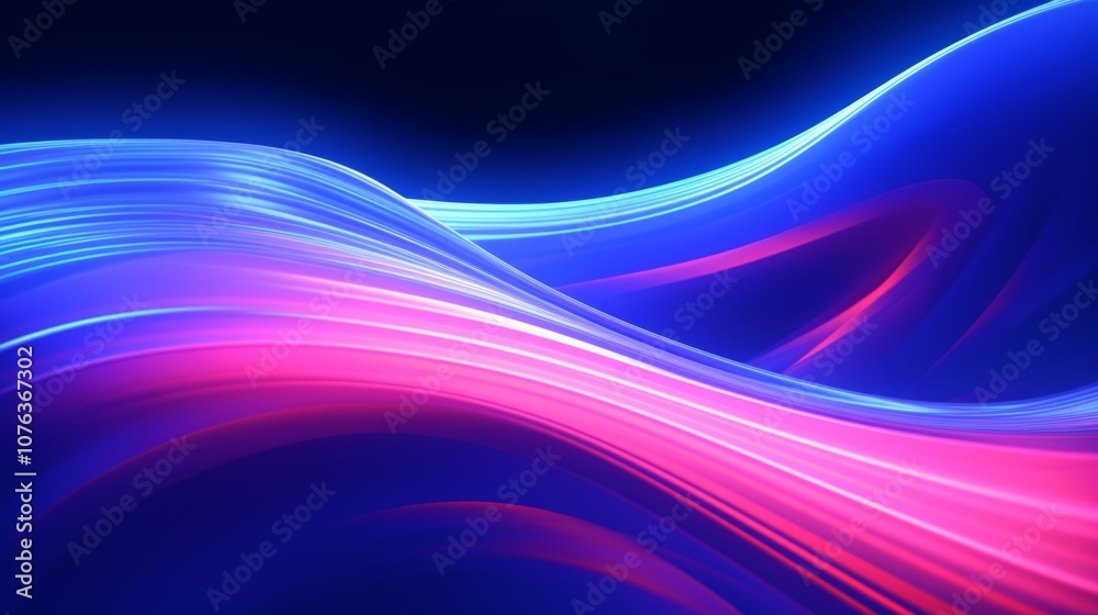 Vibrant spectrum of light, neon rays, and glowing lines swirls around a molten magma pool.3D rendering. Vibrant spectrum of light, neon rays, and glowing lines swirls around a molten magma pool.3D rendering.