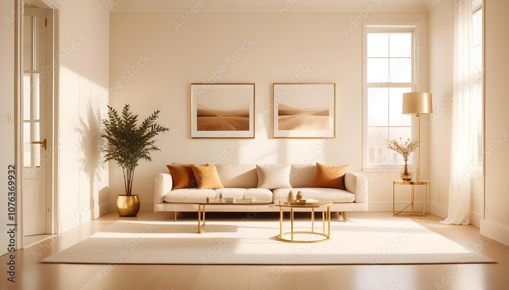 Fototapeta premium Photo interior modern design room 3d illustration