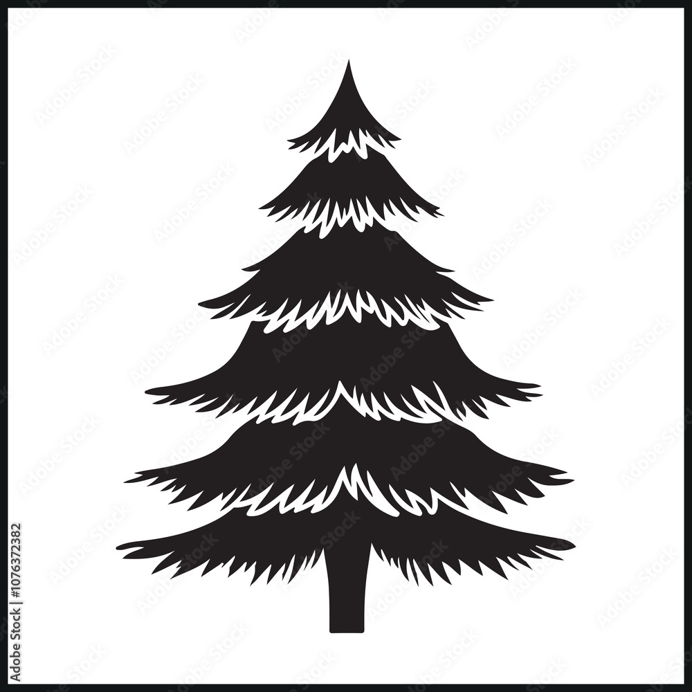 Obraz premium Christmas Stickers Shape Silhouette, Winter Celebration