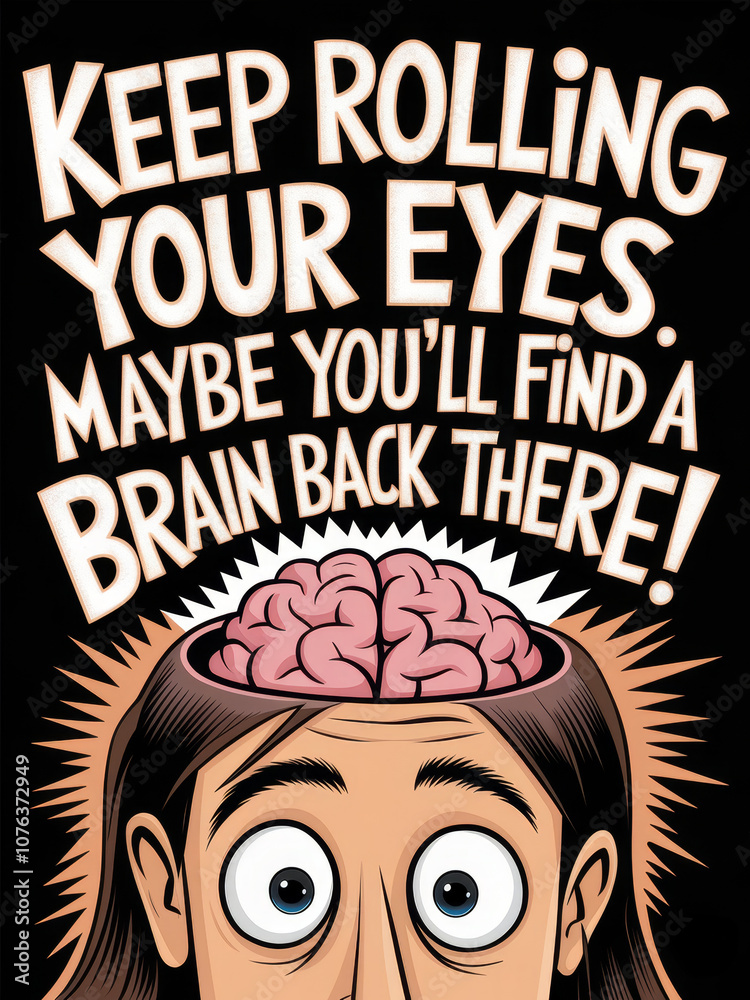 A humorous cartoon illustration with the phrase A humorous cartoon illustration with the phrase
