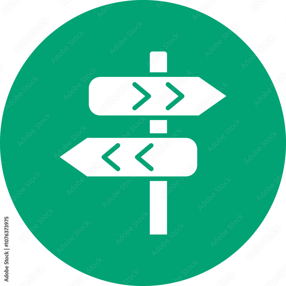 Street Sign glyph circle icon Street Sign glyph circle icon