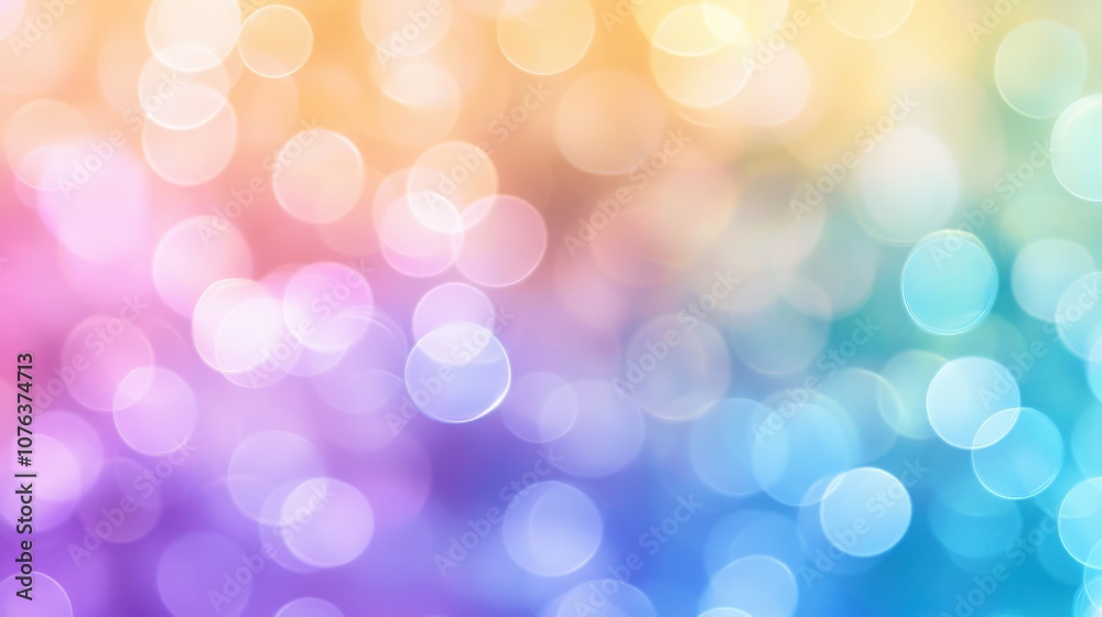 Fototapeta premium A colorful bokeh background with soft, out-of-focus light spots in various pastel colors