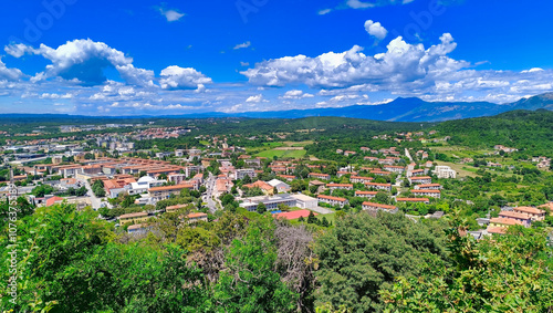 Obraz na płótnie View from the castle of Labin Croatia w salonie