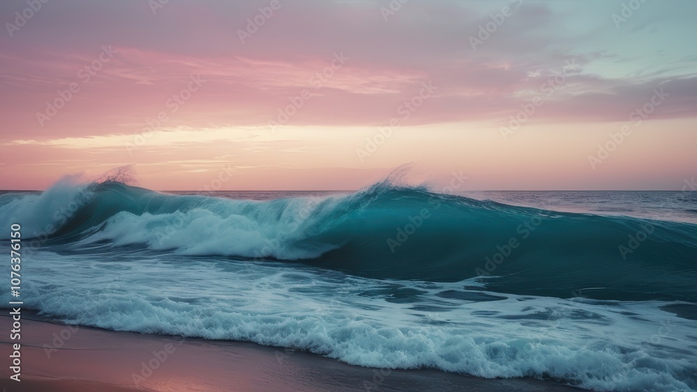 A serene ocean wave captured at sunset, showcasing vibrant colors and gentle movement, perfect for relaxation and nature themes A serene ocean wave captured at sunset, showcasing vibrant colors and gentle movement, perfect for relaxation and nature themes