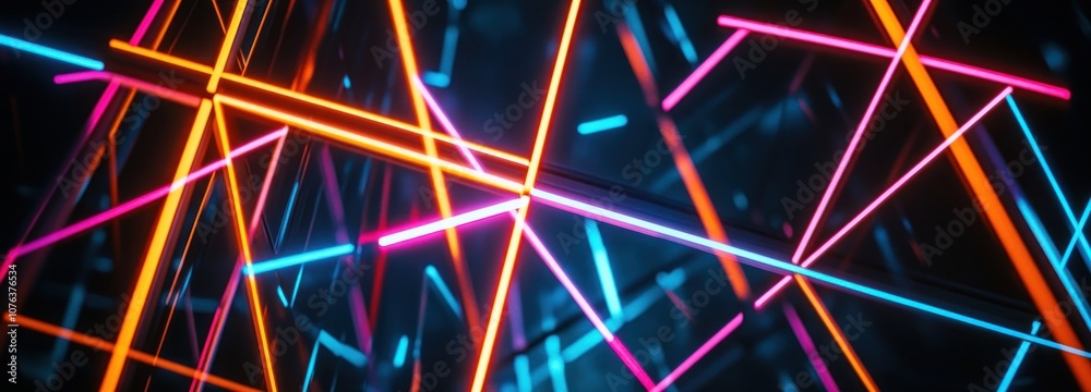Intersecting Neon Lines in a Dark Background Intersecting Neon Lines in a Dark Background