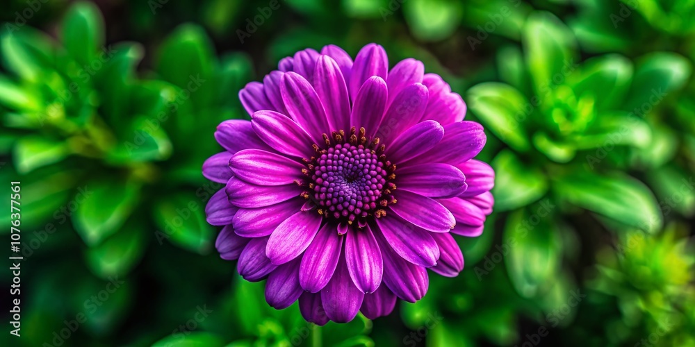 Aerial View of Vibrant Purple Flower on Lush Green Background Capturing Nature’s Beauty in Full Bloom Aerial View of Vibrant Purple Flower on Lush Green Background Capturing Nature’s Beauty in Full Bloom