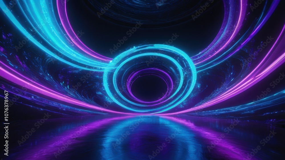 A mesmerizing abstract tunnel with vibrant purple and blue spirals, creating a sense of depth and mystery. Perfect for futuristic and fantasy themes A mesmerizing abstract tunnel with vibrant purple and blue spirals, creating a sense of depth and mystery. Perfect for futuristic and fantasy themes