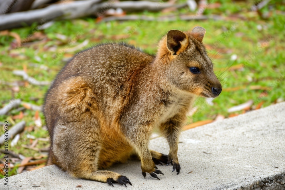 A curious quokka roams the grassy landscape of a small island in Western Australia, showcasing its playful demeanor as dusk settles in the background. A curious quokka roams the grassy landscape of a small island in Western Australia, showcasing its playful demeanor as dusk settles in the background.