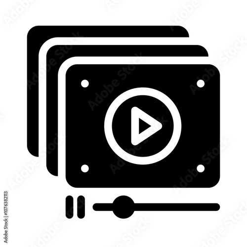Icon Playlist With Style Glyph
