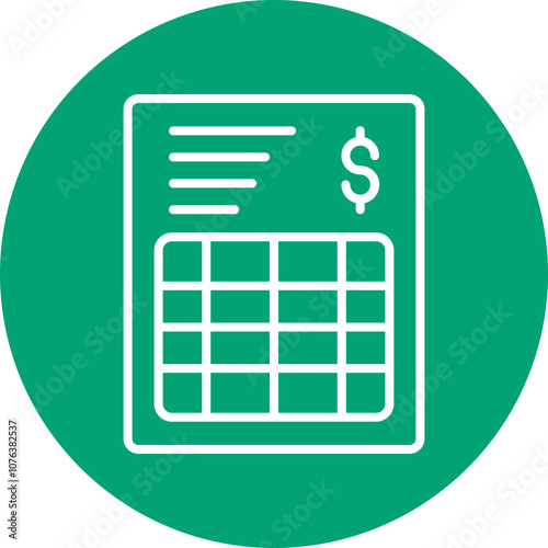 Bank Statement line circle icon