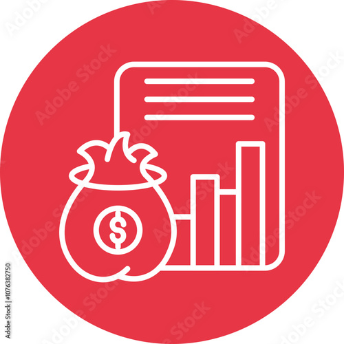 Earnings Report line circle icon