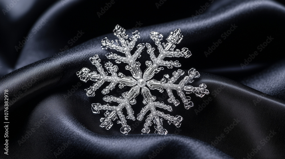 Intricate Silver Snowflake on Dark Textured Background Intricate Silver Snowflake on Dark Textured Background