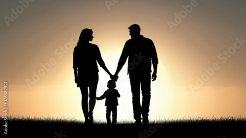 silhouette of a couple walking on a sunset