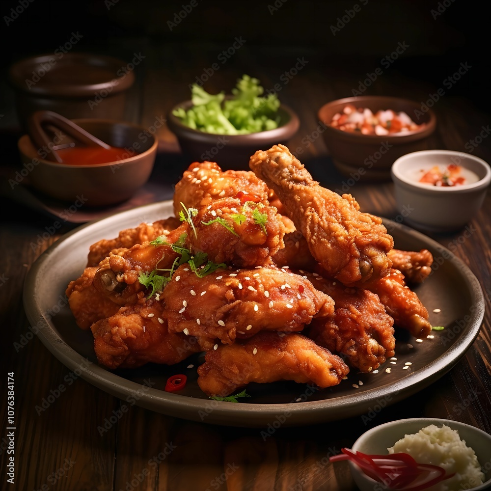Crispy Fried Chicken Wings with Sesame Seeds Crispy Fried Chicken Wings with Sesame Seeds