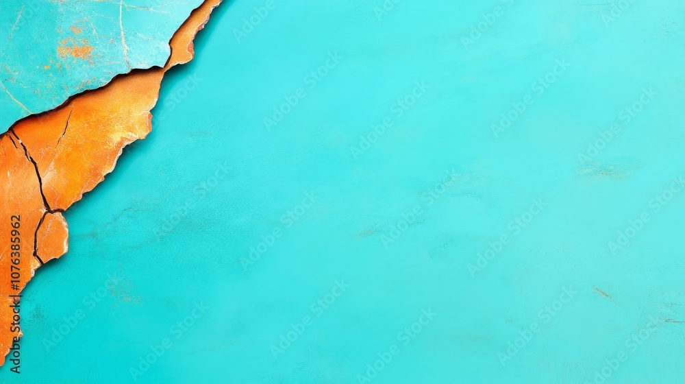 Cracked Blue and Orange Surface Background Cracked Blue and Orange Surface Background