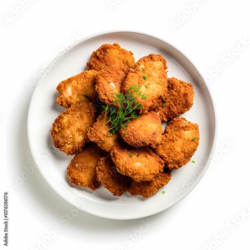 Crispy Fried Chicken Nuggets on a Plate