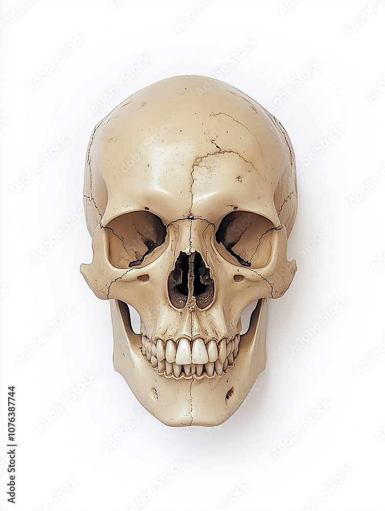 The Essence of Anatomy Human Skull Isolated on White The Essence of Anatomy Human Skull Isolated on White