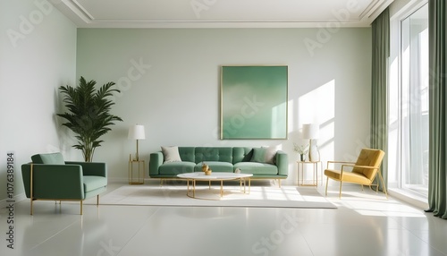 Photo interior modern design room 3d illustration