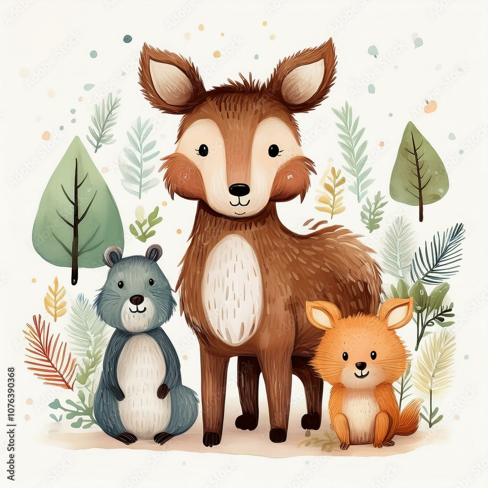 Obraz premium set of funny animals