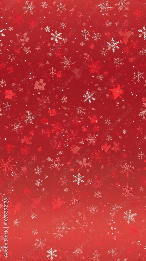 Red Christmas Background with Snowflakes Red Christmas Background with Snowflakes