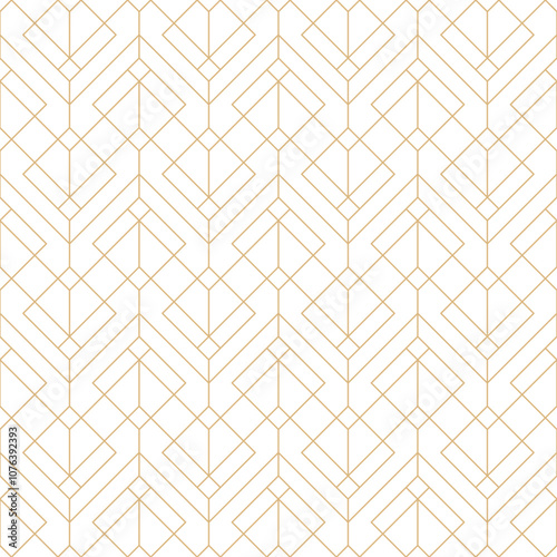 Gold white chevron lines seamless pattern. Abstract geometric lattice structure pattern. Fine line texture background.