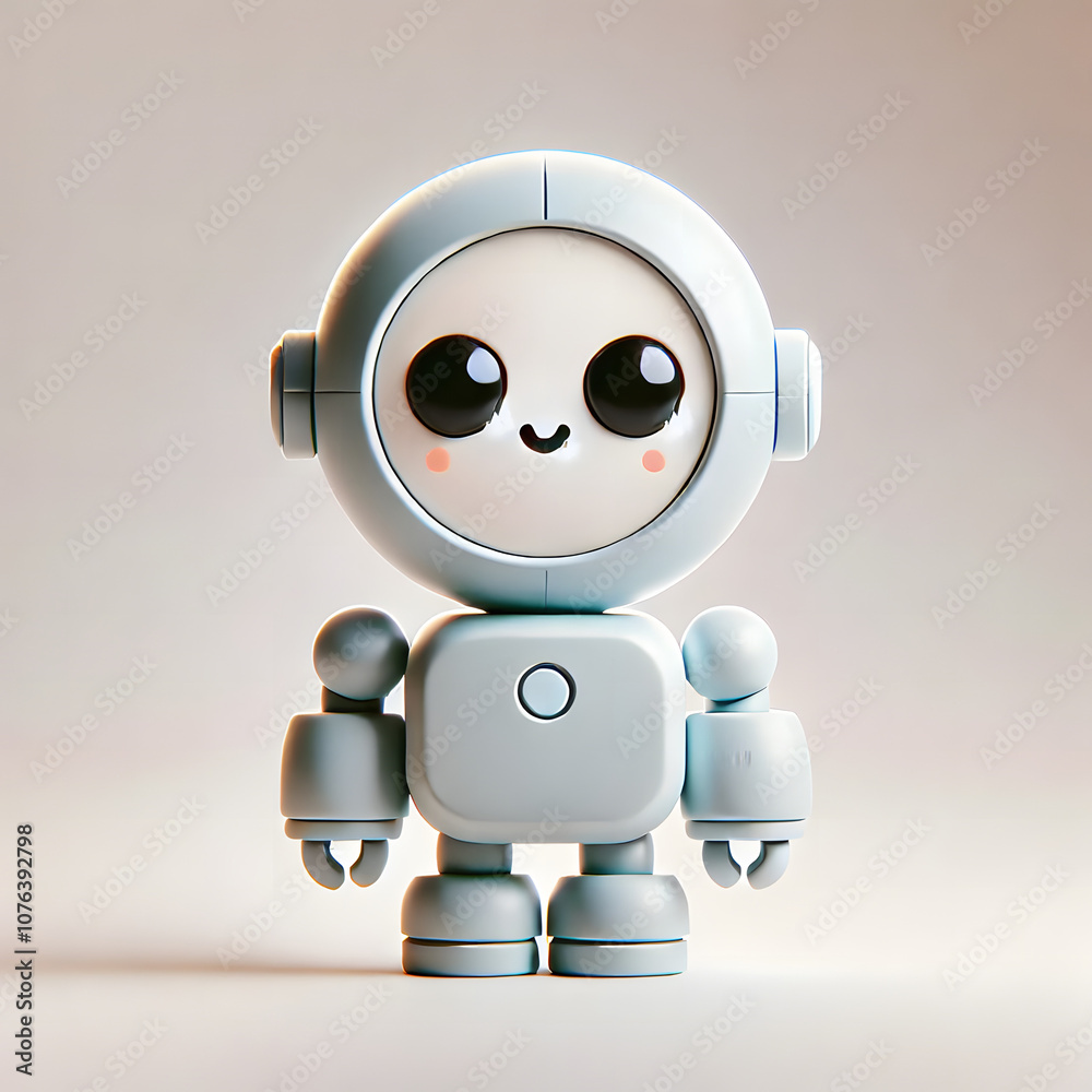 3d animation of cute robot with friendly appearance and big round eyes 3d animation of cute robot with friendly appearance and big round eyes